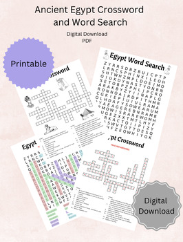 Ancient Egypt Crossword and Word Search by History with Kathy | TPT