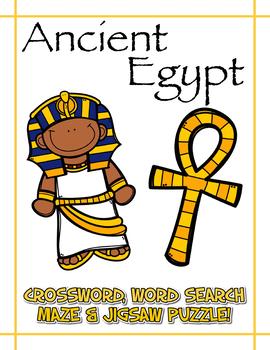 Preview of Ancient Egypt - Crossword, word search, maze, jigsaw puzzle & KWL Chart