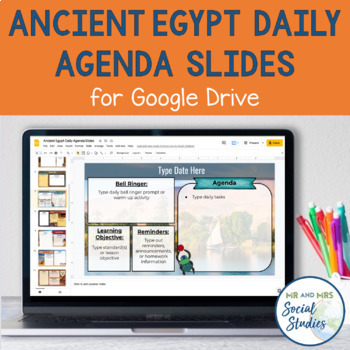 Preview of Ancient Egypt Daily Agenda Slide Templates for Google Drive