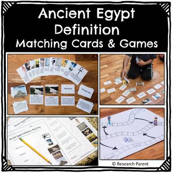 Preview of Ancient Egypt Definition Matching Cards and Games