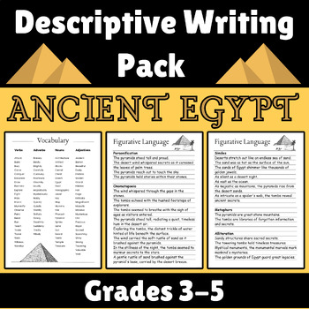 Preview of Ancient Egypt Descriptive Writing Pack