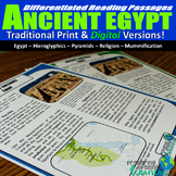 Ancient Egypt Differentiated Reading Passages (Print & Dig
