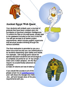 Preview of Ancient Egypt Differentiated Web Quest