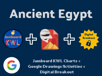 Preview of Ancient Egypt Digital Bundle (Jamboard KWLs, Digital Art, Digital Breakout)