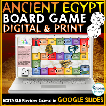 Preview of Ancient Egypt Digital Game Google Slides | Review Digital Board Game
