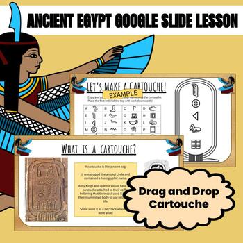 Preview of Ancient Egypt Digital Interactive Lesson Cartouche Activity for Google Slides