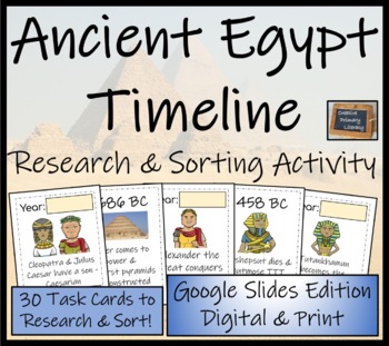 Preview of Ancient Egypt Digital Timeline Research and Sorting Activity | Digital & Print