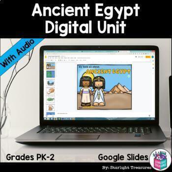 Preview of Ancient Egypt Digital Unit for Early Readers, Google Slides with Audio