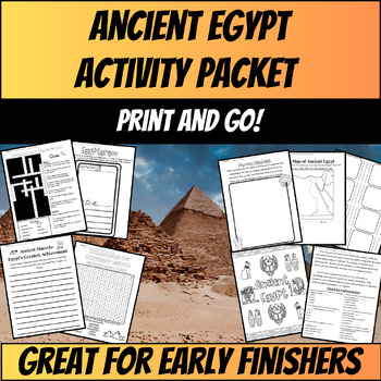 Preview of Ancient Egypt Activity Packet - Great for Early Finishers and Sub Work