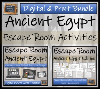 Preview of Ancient Egypt Escape Room Bundle | BOOM Cards™ Digital & Print Versions