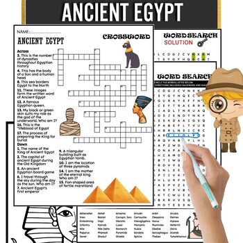 Preview of Ancient Egypt Fun Worksheets ,Wordsearch,Crosswords & Coloring Page