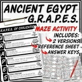 Ancient Egypt G.R.A.P.E.S. Maze Activity & Reference Sheet