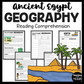 Preview of Ancient Egypt Geography Reading Comprehension Informational Text Worksheet