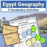 Ancient Egypt Geography Vocabulary Activities - Hexagonal 