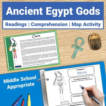 Preview of Egyptian Gods and Goddesses Mythology Reading Comprehension Passages Activity