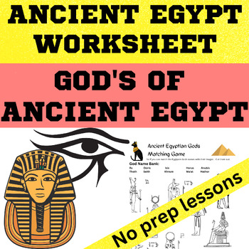 Preview of Ancient Egypt - Gods of Ancient Egypt Worksheet
