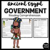 Ancient Egypt Government Reading Comprehension Worksheet Pharaoh
