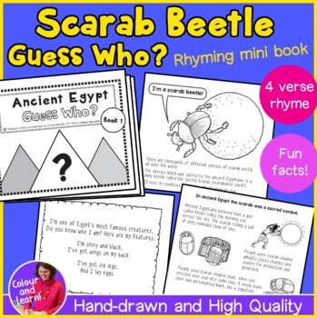Preview of Ancient Egypt Guess Who/Who Am I? Rhyming Mini Book *Scarab Beetle*