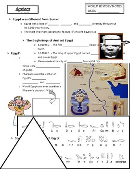 Preview of Ancient Egypt Guided Notes