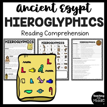 Ancient Egypt Hieroglyphics Reading Comprehension Worksheet | TpT