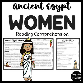 Preview of Ancient Egypt Women Reading Comprehension Informational Text Worksheet