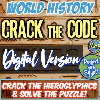 Preview of Ancient Egypt Hieroglyphics DIGITAL Escape Room Crack the Code Activity