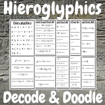 Ancient Egypt Hieroglyphics Decode & Color Fun Facts Activity | TpT