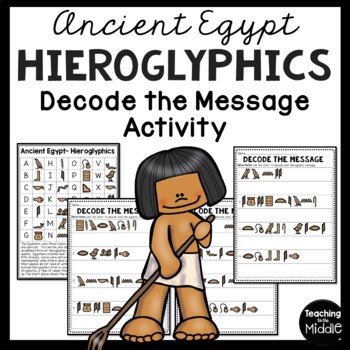 Preview of Ancient Egypt Hieroglyphics Decoding Worksheet Activity