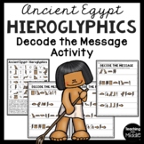 Ancient Egypt Hieroglyphics Decoding Worksheet Activity