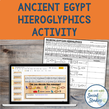 Preview of Ancient Egypt Hieroglyphics Decoding Activity | Digital and Printable Worksheets