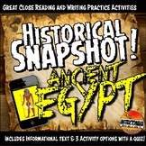 Ancient Egypt Historical Snapshot Close Reading Investigation