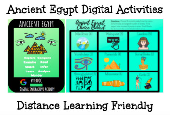 Preview of Distance Learning: Digital Ancient Egypt Hyperdoc and Choice Board Bundle