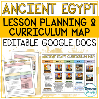 Preview of Ancient Egypt Lesson Plans Templates Editable Google Docs Curriculum Guide