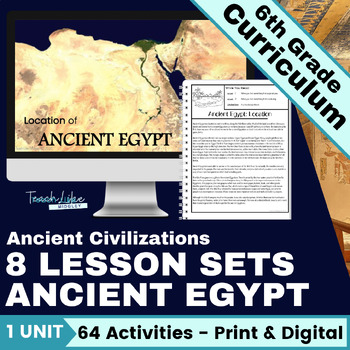 Preview of 6th Grade Ancient Egypt Lesson Sets - Reading Passages - Worksheets - Activities