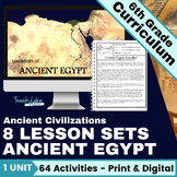 6th Grade Ancient Egypt Lesson Sets - Reading Passages - W
