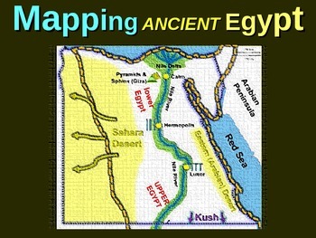 Preview of Ancient Egypt Map Activity: Fun, engaging follow-along 20-slide PPT