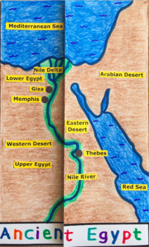 Ancient Egypt Map Foldable for Interactive Notebooks by Created by Corrie