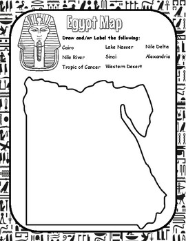 Ancient Egypt Map Worksheets by Discover Unit Studies | TPT