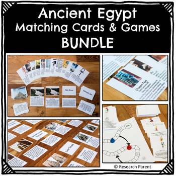 Preview of Ancient Egypt Matching Cards and Games Bundle