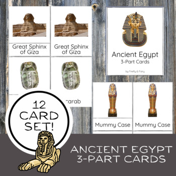 Preview of Ancient Egypt Montessori Nomenclature 3-Part Cards History Mythology Safari Toob