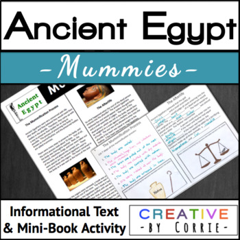Preview of Ancient Egypt Mummies Informational Text and Mini-Book Activity