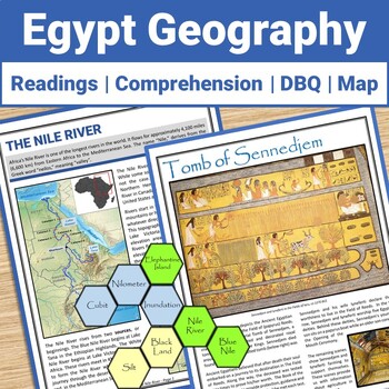 Preview of Ancient Egypt Geography Reading Comprehension Passages and Map Activity BUNDLE