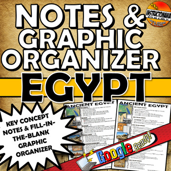 Preview of Ancient Egypt One Page Notes & Graphic Organizer and Google Slides Fillable
