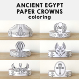 Ancient Egypt Paper Crowns Headbands Printable Coloring Cr