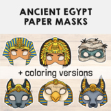 Ancient Egypt Paper Masks Printable Craft Activity Costume Template