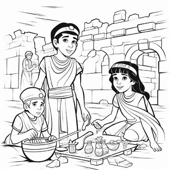 Ancient Egypt, Pharaohs, Pyramids, Mythology --Coloring Pages w/ 35 Images