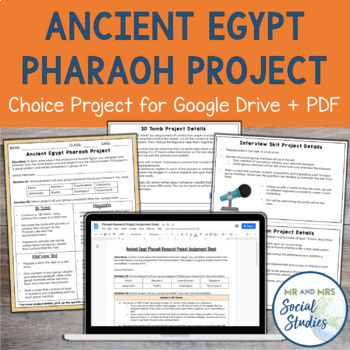 Preview of Ancient Egypt Pharaohs Research Project | Egyptian Pharaohs Activity