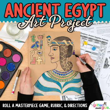 Preview of Ancient Egypt Portraits Art History Project: Middle School Art Sub Plan Activity