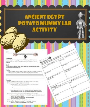 Preview of Ancient Egypt Potato Mummy Lab Activity