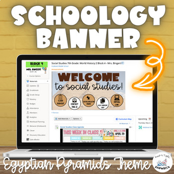 Preview of Ancient Egypt Pyramid Schoology Banner Header for Social Studies